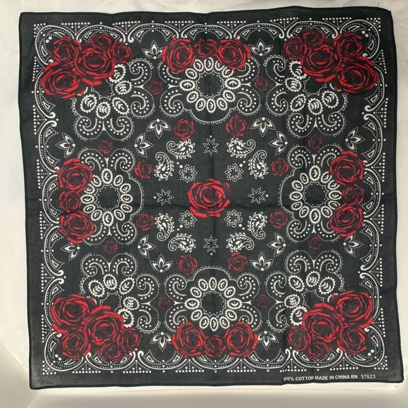 Accessories - 3/$10 Cotton Bandanna - Roses & Paisley Pattern - NWOT